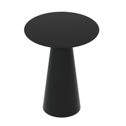 19.6"/21.6" Tall Mid-Century Metal Round Top Side Table Pedestal End Table 16"L x 16"W x 20"H Black 1