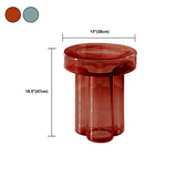 Contemporary Round Side Table Pedestal Clear Glass End Table