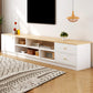 Scandinavian Style TV Stand Wood Open Storage Stand Console with Shelf 63"L x 12"W x 16"H White Clearhalo 'furn' 'furn_tv_stands_entertainment_centers' 'Furniture' 'Living Room Furniture' 'TV Stands & Entertainment Centers' 'TV Stands & Media Storage Furniture' 'tv_stands_entertainment_centers' 5551551