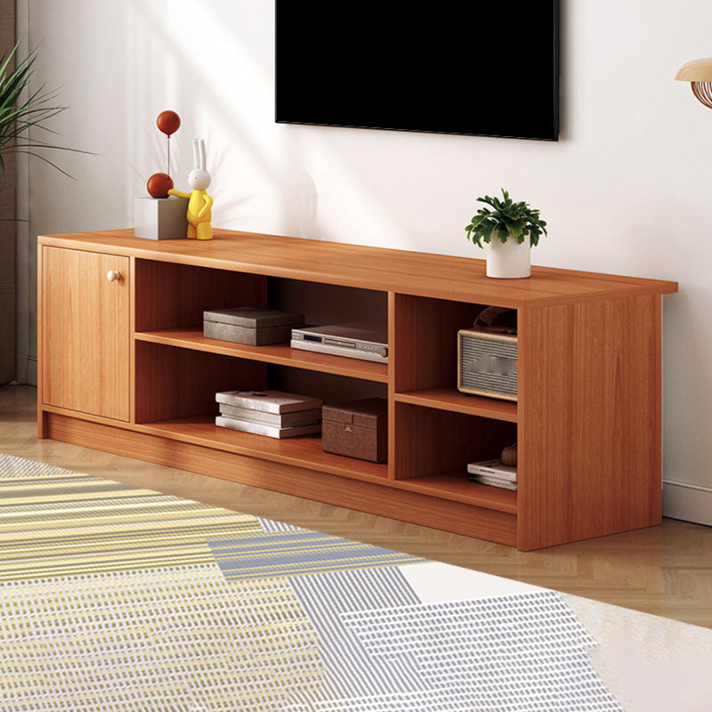 Scandinavian Style TV Stand Wood Open Storage Stand Console with Shelf 47"L x 12"W x 16"H Brown Clearhalo 'furn' 'furn_tv_stands_entertainment_centers' 'Furniture' 'Living Room Furniture' 'TV Stands & Entertainment Centers' 'TV Stands & Media Storage Furniture' 'tv_stands_entertainment_centers' 5551554