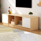 Scandinavian Style TV Stand Wood Open Storage Stand Console with Shelf 47"L x 12"W x 16"H Natural Wood White Clearhalo 'furn' 'furn_tv_stands_entertainment_centers' 'Furniture' 'Living Room Furniture' 'TV Stands & Entertainment Centers' 'TV Stands & Media Storage Furniture' 'tv_stands_entertainment_centers' 5551563