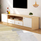 Scandinavian Style TV Stand Wood Open Storage Stand Console with Shelf 55"L x 12"W x 16"H Natural Wood White Clearhalo 'furn' 'furn_tv_stands_entertainment_centers' 'Furniture' 'Living Room Furniture' 'TV Stands & Entertainment Centers' 'TV Stands & Media Storage Furniture' 'tv_stands_entertainment_centers' 5551567