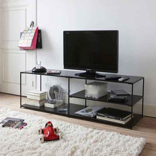 Industrial Metal TV Media Stand Open Shelving TV Stand Console Clearhalo 'furn' 'furn_tv_stands_entertainment_centers' 'Furniture' 'Living Room Furniture' 'TV Stands & Entertainment Centers' 'TV Stands & Media Storage Furniture' 'tv_stands_entertainment_centers' 5551587