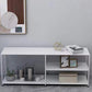 Industrial Metal TV Media Stand Open Shelving TV Stand Console 51"L x 13"W x 20"H White Clearhalo 'furn' 'furn_tv_stands_entertainment_centers' 'Furniture' 'Living Room Furniture' 'TV Stands & Entertainment Centers' 'TV Stands & Media Storage Furniture' 'tv_stands_entertainment_centers' 5551588