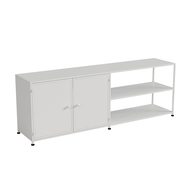 Industrial Metal TV Media Stand Open Shelving TV Stand Console Gloss White Clearhalo 'furn' 'furn_tv_stands_entertainment_centers' 'Furniture' 'Living Room Furniture' 'TV Stands & Entertainment Centers' 'TV Stands & Media Storage Furniture' 'tv_stands_entertainment_centers' 5551589