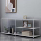 Industrial Metal TV Media Stand Open Shelving TV Stand Console Clearhalo 'furn' 'furn_tv_stands_entertainment_centers' 'Furniture' 'Living Room Furniture' 'TV Stands & Entertainment Centers' 'TV Stands & Media Storage Furniture' 'tv_stands_entertainment_centers' 5551598