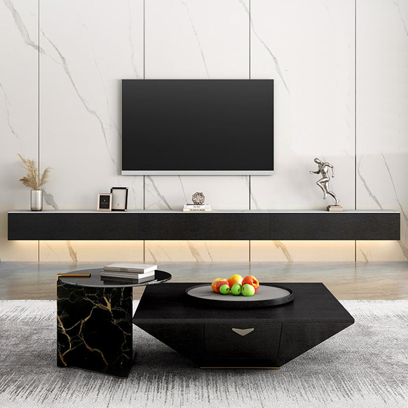 Contemporary Floating TV Stand Stone Counter Top TV Stand with Door Clearhalo 'furn' 'furn_tv_stands_entertainment_centers' 'Furniture' 'Living Room Furniture' 'TV Stands & Entertainment Centers' 'TV Stands & Media Storage Furniture' 'tv_stands_entertainment_centers' 5551630