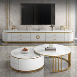 Glam Stone TV Stand con cassetti console multimediale TV di archiviazione chiusa