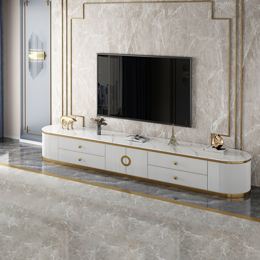 Glam Stone TV Stand con cassetti console multimediale TV di archiviazione chiusa