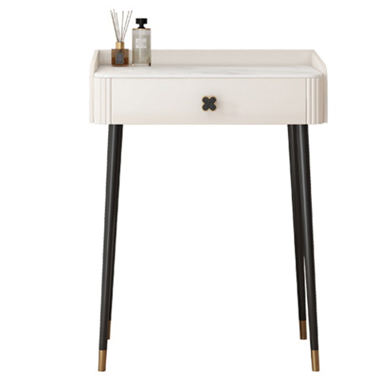 Contemporary Bedroom Storage Box Bright White Straight Feet Vanity Desk Makeup Vanity Cabinet Not Included Clearhalo 'Bedroom Furniture' 'furn' 'furn_makeup_vanities' 'Furniture' 'Makeup Vanities' 'makeup_vanities' 5552225