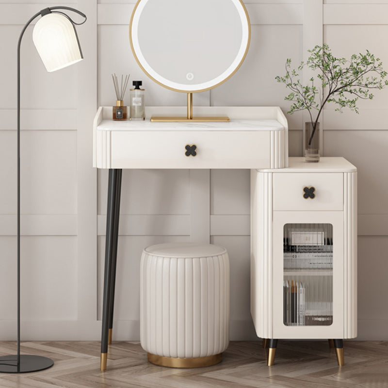 Contemporary Bedroom Storage Box Bright White Straight Feet Vanity Desk Clearhalo 'Bedroom Furniture' 'furn' 'furn_makeup_vanities' 'Furniture' 'Makeup Vanities' 'makeup_vanities' 5552227