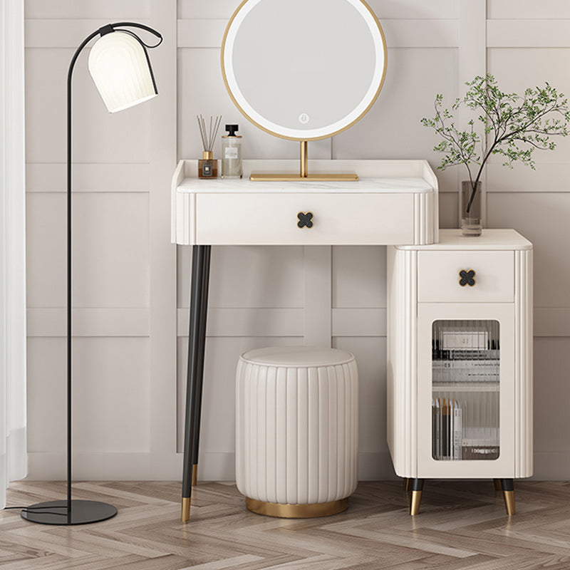 Contemporary Bedroom Storage Box Bright White Straight Feet Vanity Desk Clearhalo 'Bedroom Furniture' 'furn' 'furn_makeup_vanities' 'Furniture' 'Makeup Vanities' 'makeup_vanities' 5552230