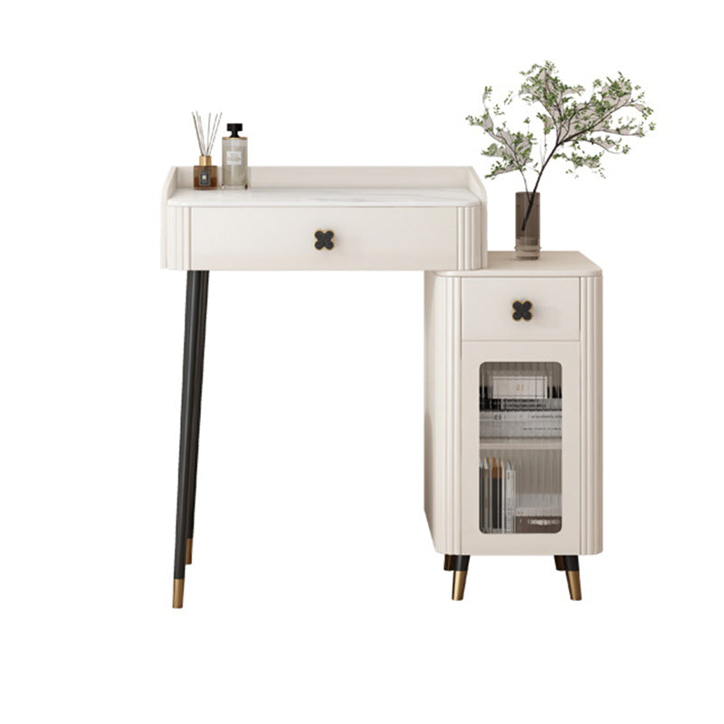 Contemporary Bedroom Storage Box Bright White Straight Feet Vanity Desk Makeup Vanity Cabinet Included Clearhalo 'Bedroom Furniture' 'furn' 'furn_makeup_vanities' 'Furniture' 'Makeup Vanities' 'makeup_vanities' 5552231