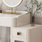 Contemporary Bedroom Storage Box Bright White Straight Feet Vanity Desk Clearhalo 'Bedroom Furniture' 'furn' 'furn_makeup_vanities' 'Furniture' 'Makeup Vanities' 'makeup_vanities' 5552233
