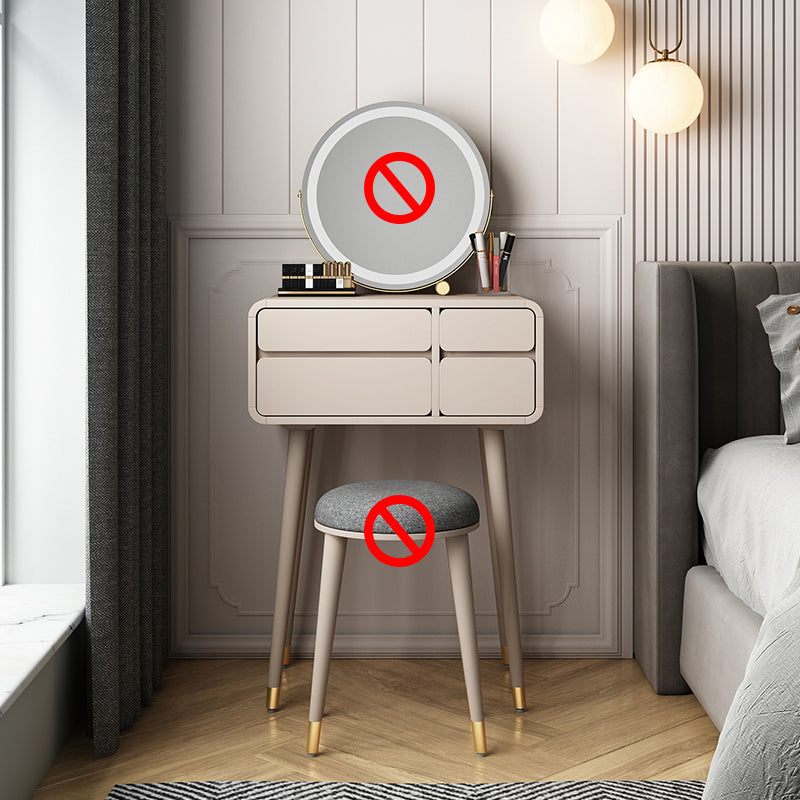 Bedroom Contemporary Storage Box Standing Vanity Dressing Table Makeup Vanity 24"L x 16"W x 31"H Champagne Clearhalo 'Bedroom Furniture' 'furn' 'furn_makeup_vanities' 'Furniture' 'Makeup Vanities' 'makeup_vanities' 5552245