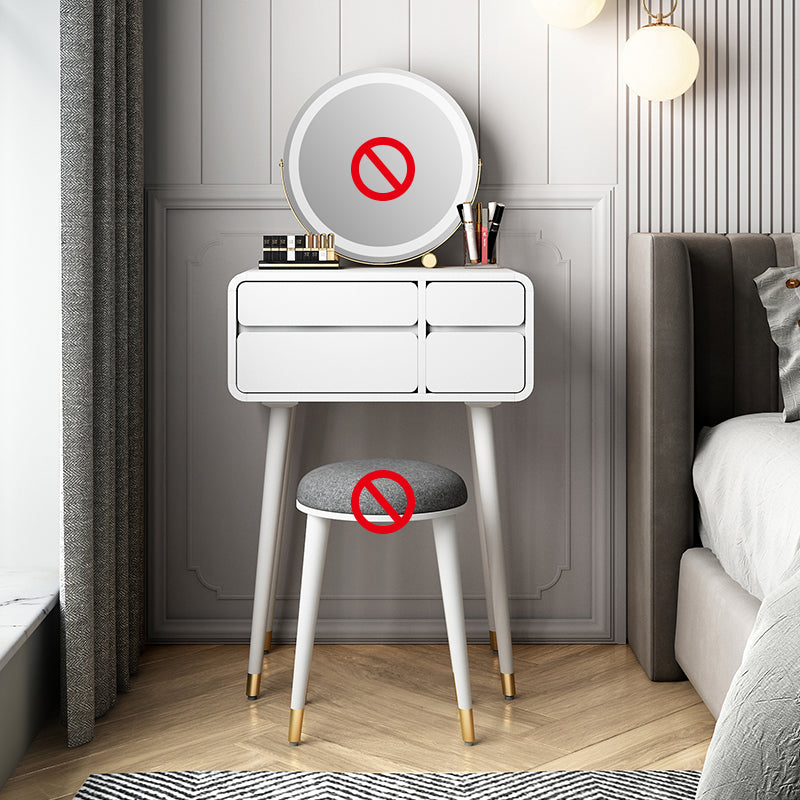 Bedroom Contemporary Storage Box Standing Vanity Dressing Table Makeup Vanity 24"L x 16"W x 31"H White Clearhalo 'Bedroom Furniture' 'furn' 'furn_makeup_vanities' 'Furniture' 'Makeup Vanities' 'makeup_vanities' 5552252