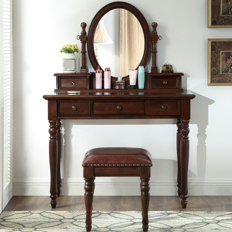 Traditional Rubberwood Bedroom Storage Box 3 Drawer Vanity Tables Clearhalo 'Bedroom Furniture' 'furn' 'furn_makeup_vanities' 'Furniture' 'Makeup Vanities' 'makeup_vanities' 5552268