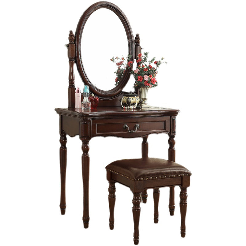 Traditional Rubberwood Bedroom Storage Box 3 Drawer Vanity Tables Clearhalo 'Bedroom Furniture' 'furn' 'furn_makeup_vanities' 'Furniture' 'Makeup Vanities' 'makeup_vanities' 5552272