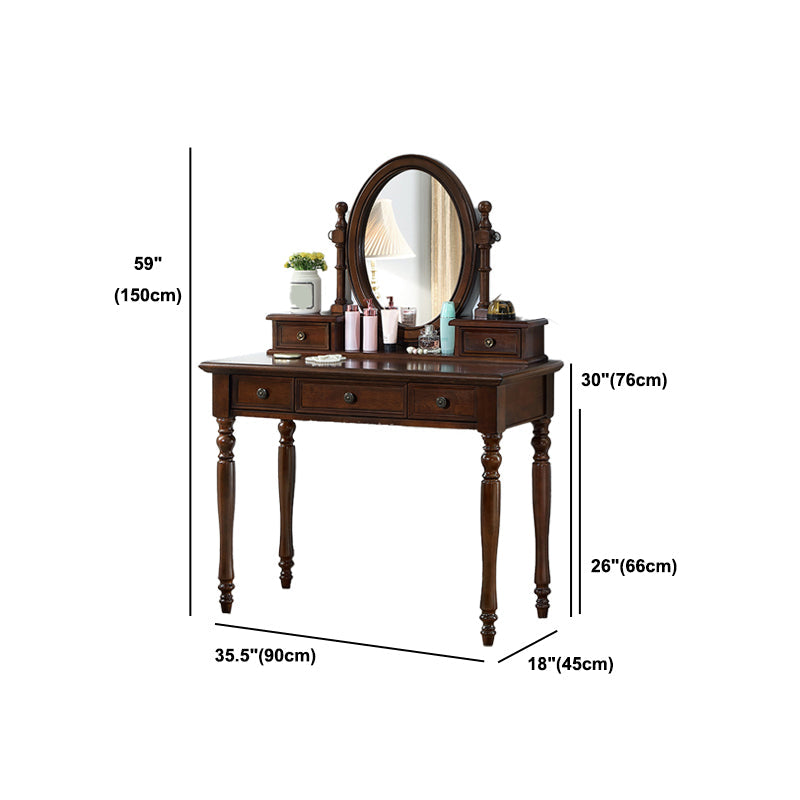 Traditional Rubberwood Bedroom Storage Box 3 Drawer Vanity Tables Clearhalo 'Bedroom Furniture' 'furn' 'furn_makeup_vanities' 'Furniture' 'Makeup Vanities' 'makeup_vanities' 5552281