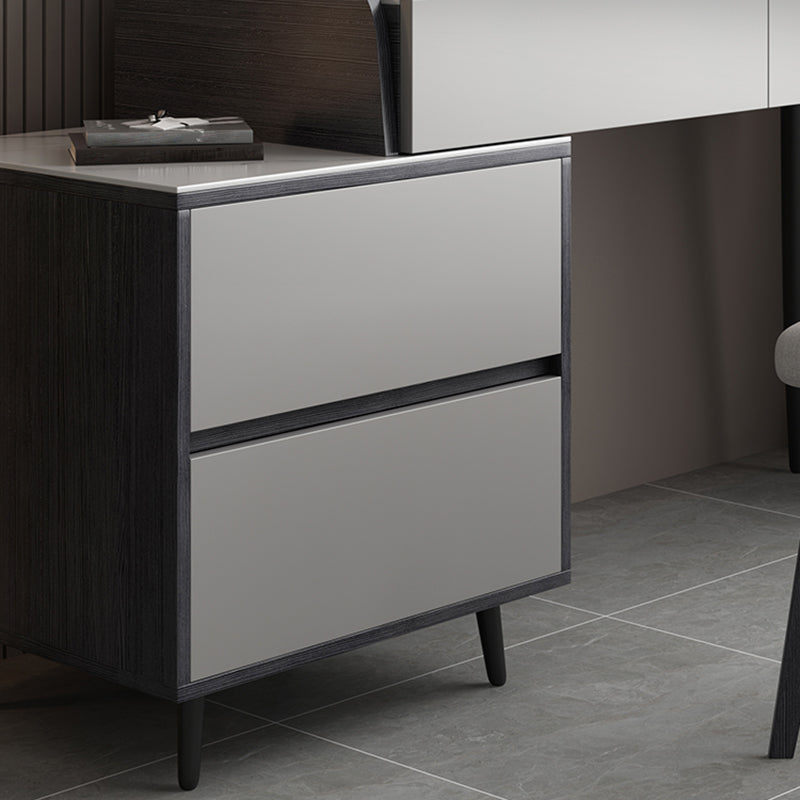 Contemporary Stone Makeup Vanity 4-Drawer Vanity Set with Standing Mirror Clearhalo 'Bedroom Furniture' 'furn' 'furn_makeup_vanities' 'Furniture' 'Makeup Vanities' 'makeup_vanities' 5552292