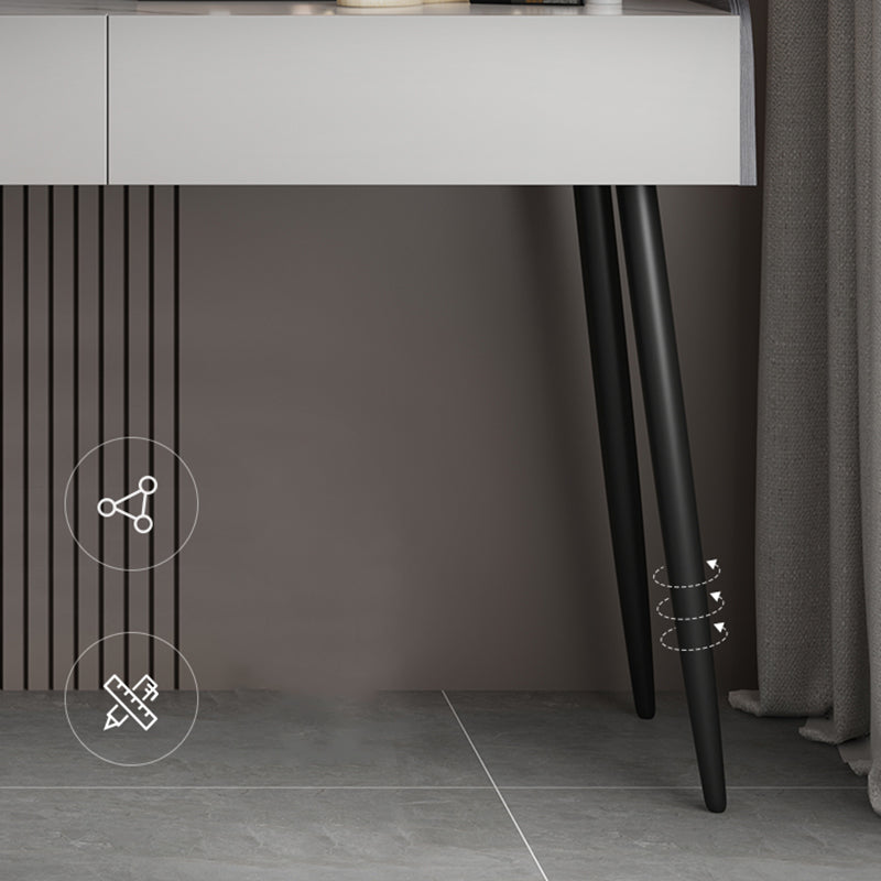 Contemporary Stone Makeup Vanity 4-Drawer Vanity Set with Standing Mirror Clearhalo 'Bedroom Furniture' 'furn' 'furn_makeup_vanities' 'Furniture' 'Makeup Vanities' 'makeup_vanities' 5552293
