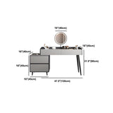 Contemporary Stone Makeup Vanity 4-Drawer Vanity Set with Standing Mirror Clearhalo 'Bedroom Furniture' 'furn' 'furn_makeup_vanities' 'Furniture' 'Makeup Vanities' 'makeup_vanities' 5552300