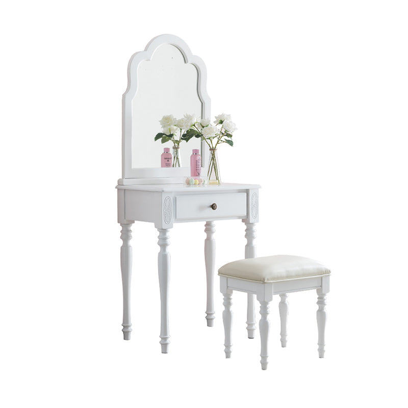 Rubberwood Bedroom Contemporary Storage Box 1 Drawers Vanity Desk