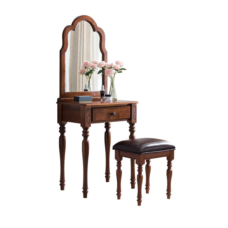 Rubberwood Bedroom Contemporary Storage Box 1 Drawers Vanity Desk