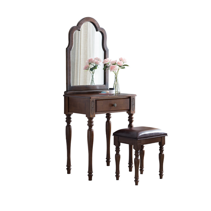 Rubberwood Bedroom Contemporary Storage Box 1 Drawers Vanity Desk