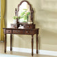 Table de bureau de vanité de maquillage traditionnelle avec tiroir en marron pour chambre à coucher