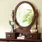 Table de bureau de vanité de maquillage traditionnelle avec tiroir en marron pour chambre à coucher