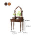 Table de bureau de vanité de maquillage traditionnelle avec tiroir en marron pour chambre à coucher