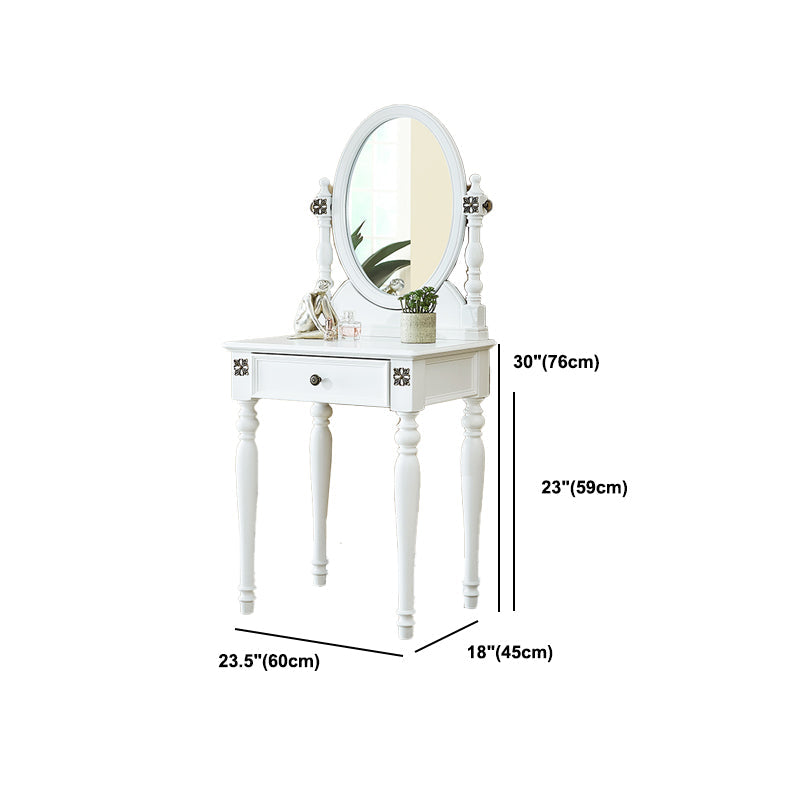 Table de bureau de vanité de maquillage traditionnelle avec tiroir en marron pour chambre à coucher