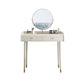 Bedroom Contemporary Storage Box 2-Drawer Cream Vanity Dressing Table Makeup Vanity & Mirror 31"L x 16"W x 31"H Clearhalo 'Bedroom Furniture' 'furn' 'furn_makeup_vanities' 'Furniture' 'Makeup Vanities' 'makeup_vanities' 5552349