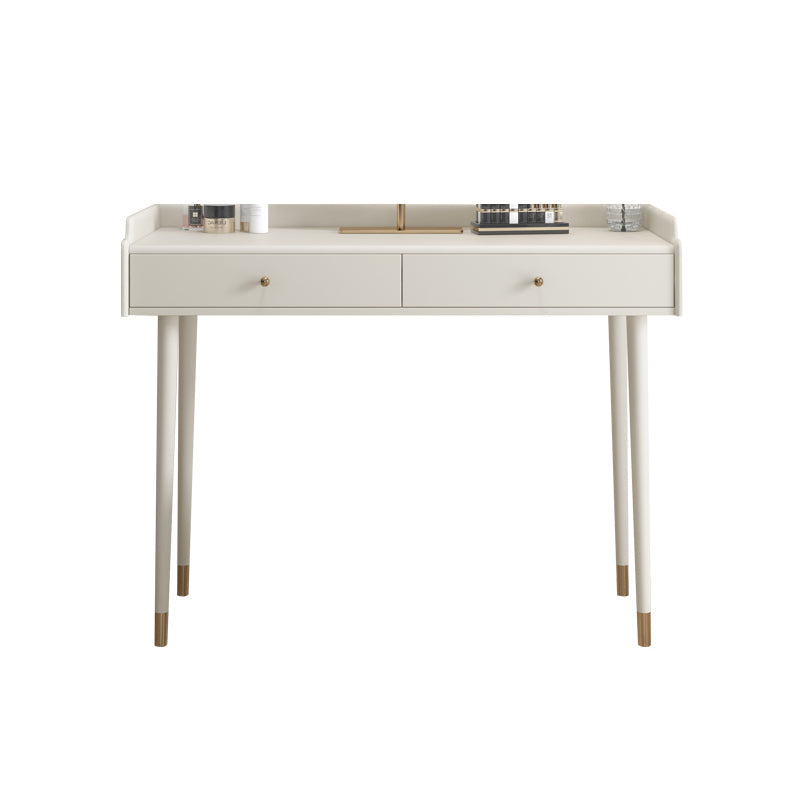 Bedroom Contemporary Storage Box 2-Drawer Cream Vanity Dressing Table Makeup Vanity 39"L x 16"W x 31"H Clearhalo 'Bedroom Furniture' 'furn' 'furn_makeup_vanities' 'Furniture' 'Makeup Vanities' 'makeup_vanities' 5552350