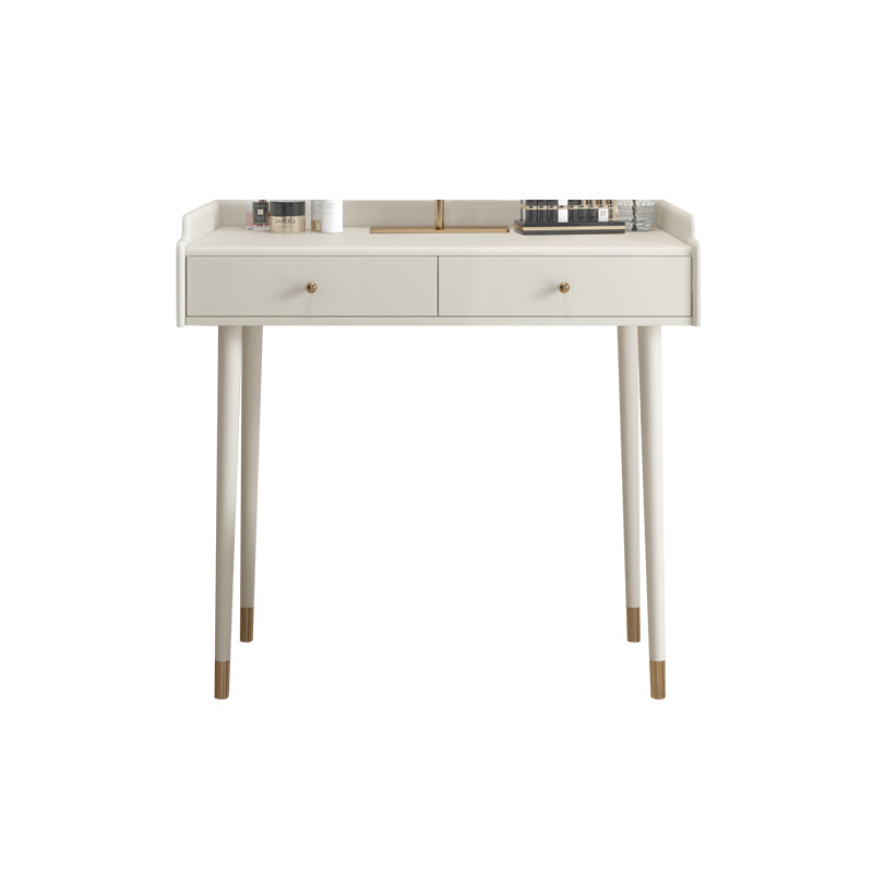 Bedroom Contemporary Storage Box 2-Drawer Cream Vanity Dressing Table Makeup Vanity 31"L x 16"W x 31"H Clearhalo 'Bedroom Furniture' 'furn' 'furn_makeup_vanities' 'Furniture' 'Makeup Vanities' 'makeup_vanities' 5552356