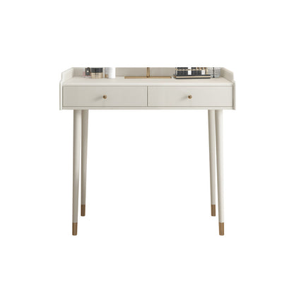 Bedroom Contemporary Storage Box 2-Drawer Cream Vanity Dressing Table Makeup Vanity 31"L x 16"W x 31"H Clearhalo 'Bedroom Furniture' 'furn' 'furn_makeup_vanities' 'Furniture' 'Makeup Vanities' 'makeup_vanities' 5552356