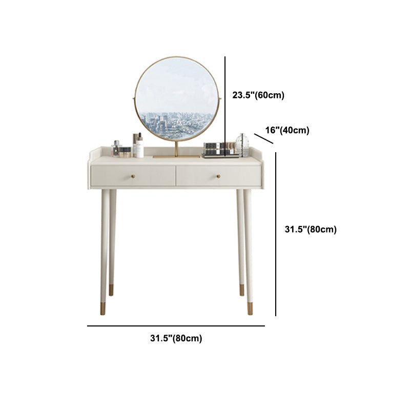 Bedroom Contemporary Storage Box 2-Drawer Cream Vanity Dressing Table Clearhalo 'Bedroom Furniture' 'furn' 'furn_makeup_vanities' 'Furniture' 'Makeup Vanities' 'makeup_vanities' 5552360