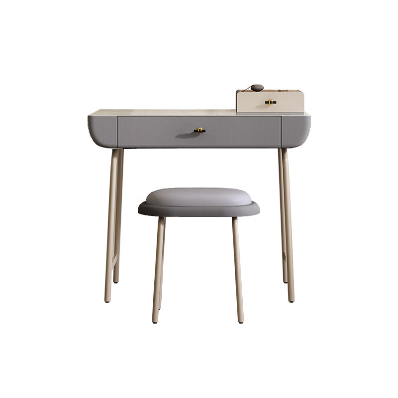 Glamholz/ Marmor mit Schubladen -Waschtisch und Stuhlset für Schlafzimmer