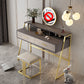 Bedroom Glam 2-Drawer Standing Storage Box Vanity Dressing Table Makeup Vanity & Stools Gold Clearhalo 'Bedroom Furniture' 'furn' 'furn_makeup_vanities' 'Furniture' 'Makeup Vanities' 'makeup_vanities' 5552433