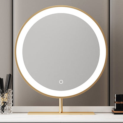 Glam Marble Makeup Vanity Set With Drawer for Bedroom in White Mirror 16"L x 16"W x 18"H Clearhalo 'Bedroom Furniture' 'furn' 'furn_makeup_vanities' 'Furniture' 'Makeup Vanities' 'makeup_vanities' 5552449