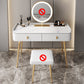 Glam Marble Makeup Vanity Set With Drawer for Bedroom in White Makeup Vanity Clearhalo 'Bedroom Furniture' 'furn' 'furn_makeup_vanities' 'Furniture' 'Makeup Vanities' 'makeup_vanities' 5552453