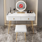 Glam Marble Makeup Vanity Set With Drawer for Bedroom in White Makeup Vanity & Stools Clearhalo 'Bedroom Furniture' 'furn' 'furn_makeup_vanities' 'Furniture' 'Makeup Vanities' 'makeup_vanities' 5552455