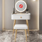 Glam Marble Makeup Vanity Set With Drawer for Bedroom in White Makeup Vanity & Stools 24"L x 16"W x 31"H Clearhalo 'Bedroom Furniture' 'furn' 'furn_makeup_vanities' 'Furniture' 'Makeup Vanities' 'makeup_vanities' 5552460