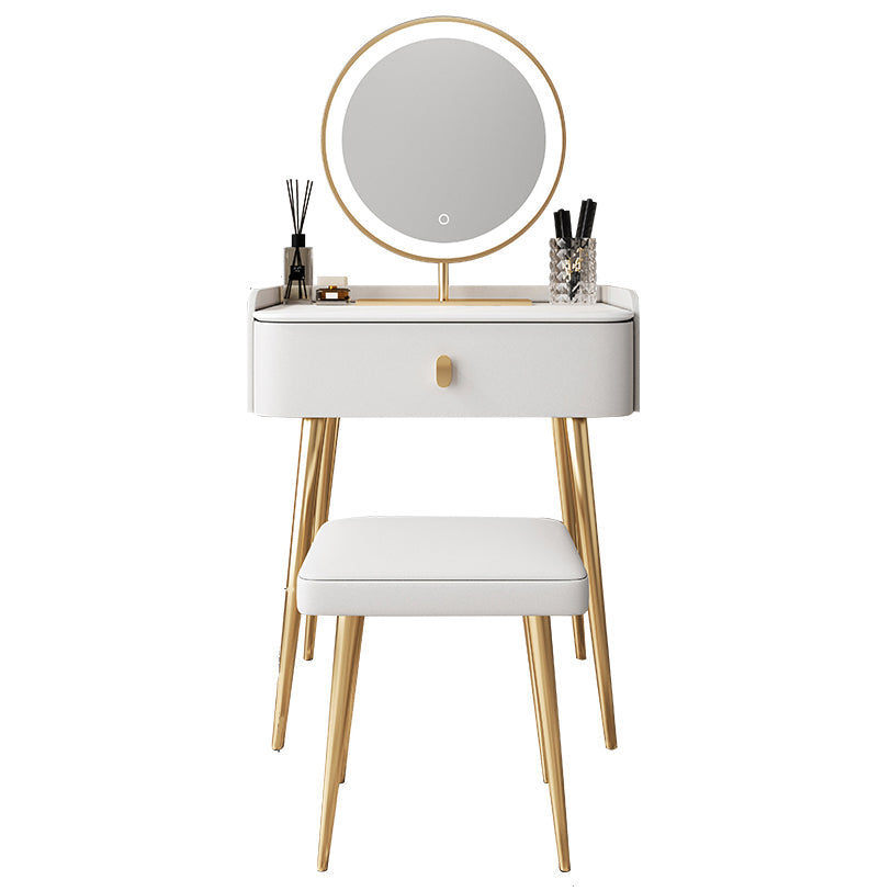 Glam Marble Makeup Vanity Set With Drawer for Bedroom in White Clearhalo 'Bedroom Furniture' 'furn' 'furn_makeup_vanities' 'Furniture' 'Makeup Vanities' 'makeup_vanities' 5552463