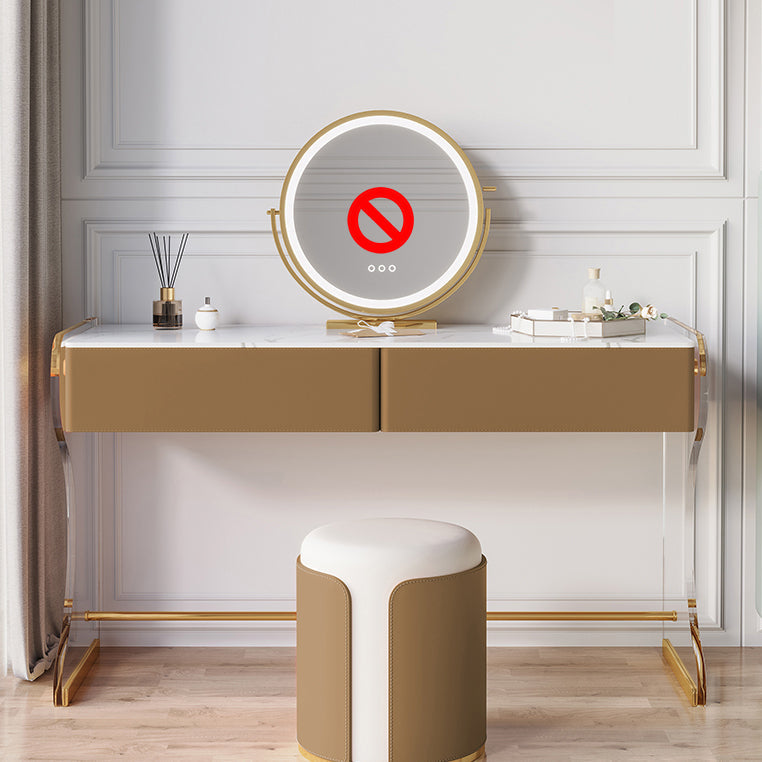 Glamour-Doppelschubladen Eitelkeits-Set Marmor Make-up Eitelkeit für Schlafzimmer