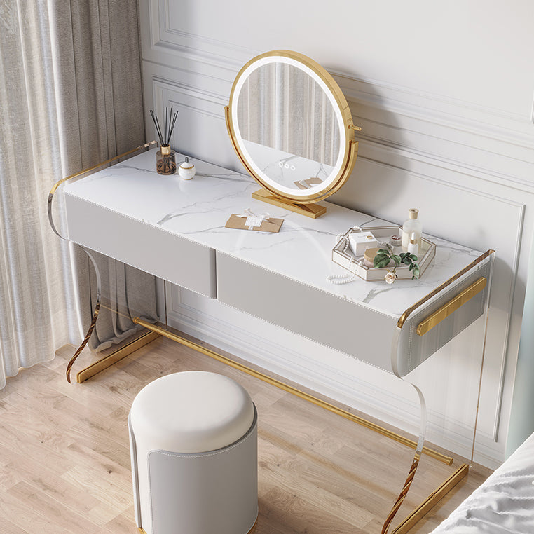 Glam a doppio cassetto vanità set di marmo vanità per la camera da letto