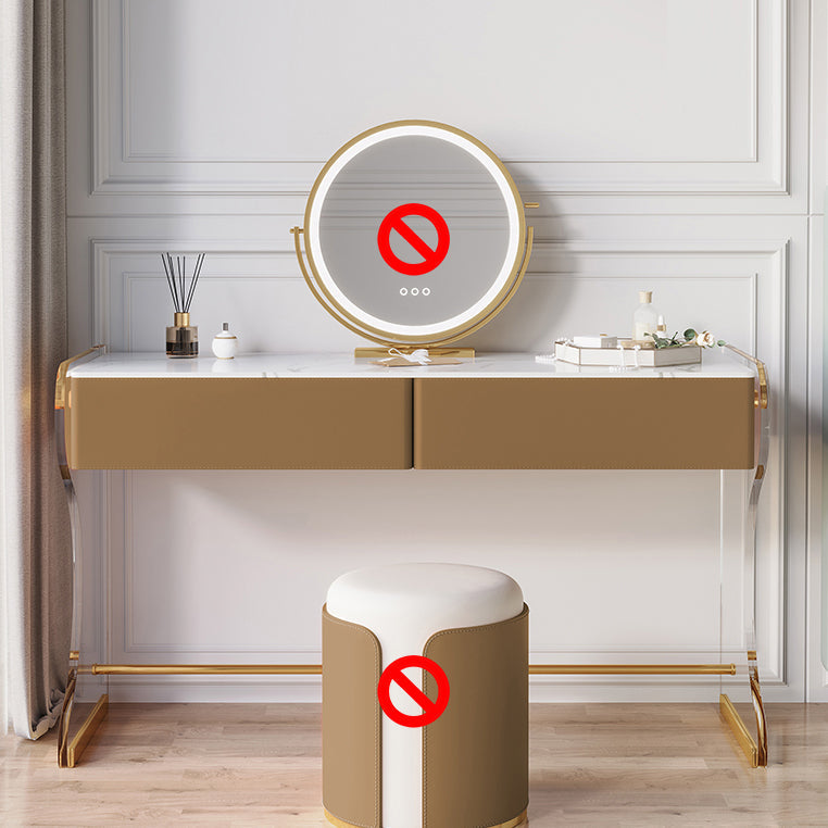 Glam Double Lades ijdelheid set marmer make-up ijdelheid voor slaapkamer