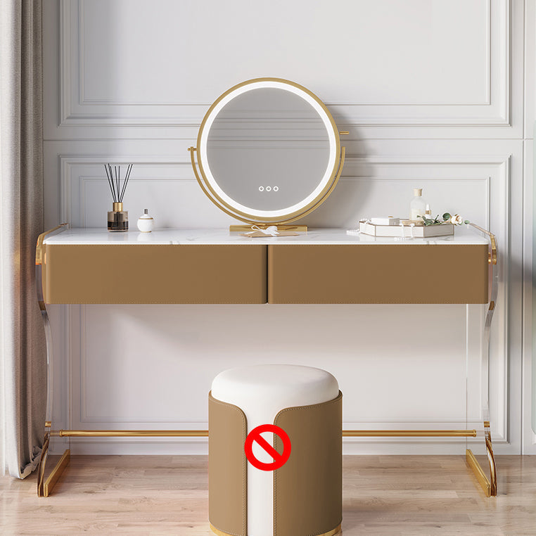 Glam Double Lades ijdelheid set marmer make-up ijdelheid voor slaapkamer