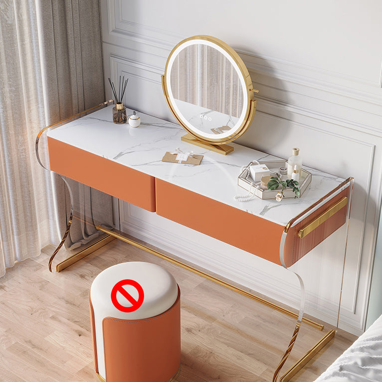 Glam Double Lades ijdelheid set marmer make-up ijdelheid voor slaapkamer